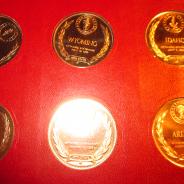 набор бронзовых монет с сертификатом подлинности #200