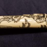 Старинная трость японского воина с рукоятью из слоновой кости 