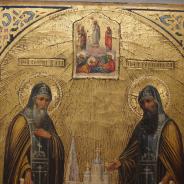 Икона с изображением преп.Сергия и Германа Валаамских. Российская Империя, XIХ век.