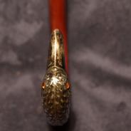 Трость прогулочная с изящной серебряной рукояткой в виде орлиной головы. Европа, XIX век.