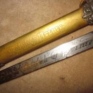 Редкий  Масонский меч 19-го века с именем владельца