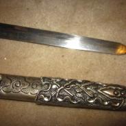 Восточный бронза с серебрением кинжал с ножнами 19-20 Bek #150