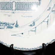 Декоративная тарелка с Медным Всадником на подставке.  Российская Империя,  XIX в.