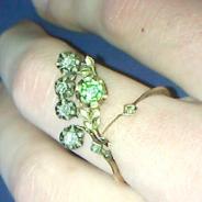 Женское золотое кольцо с бриллиантами,19 век