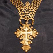 Старинный серебряный старообрядческий наперсный крест. Российская Империя, 1893 год.
